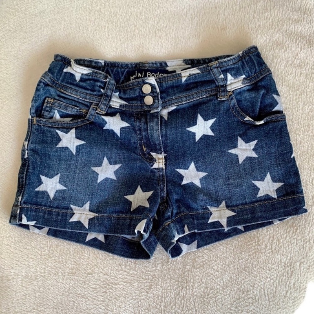 Mini Boden Stars Denim Shorts•Size 9•EUC